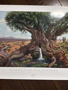Disney’s Animal Kingdom Clive Kay 25”x33” The Tree Of Life 5th Ann Ltd Edition